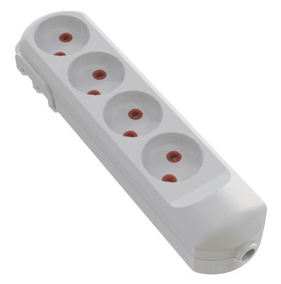Колодка мережева VIROK: з 4 гніздами без заземлення