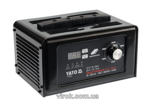 Пуско-зарядний пристрій для акумуляторів 12/24 В YATO 50-600 Агод 10/30 А (12 В) 7.5/15 А (24 В)