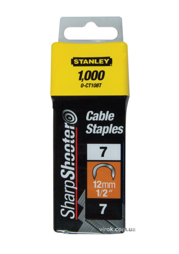 Скоби для кріплення кабеля STANLEY "S" 12 мм 1000 шт