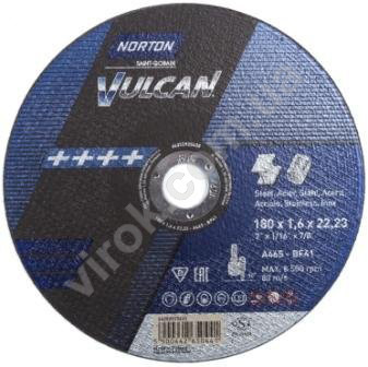 Диск відрізний по металу і нержавіючій сталі NORTON VULCAN Ø=180х22.2 мм t=1.6 мм