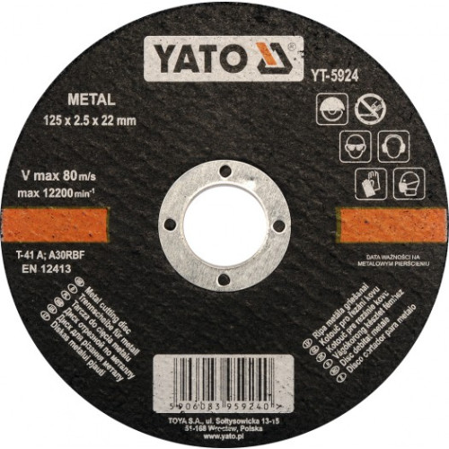 Диск відрізний по металу YATO Ø=125 х 22 х 2.5 мм