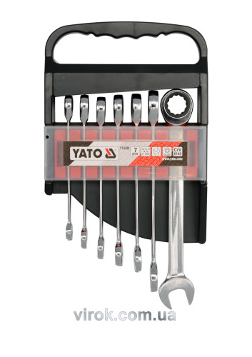 Набір ключів комбінованих з тріщаткою YATO М10-19 мм 7 шт