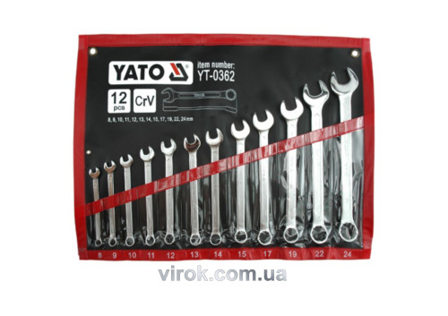 Набір ключів ріжково-накидних YATO М8-24 мм 12 шт