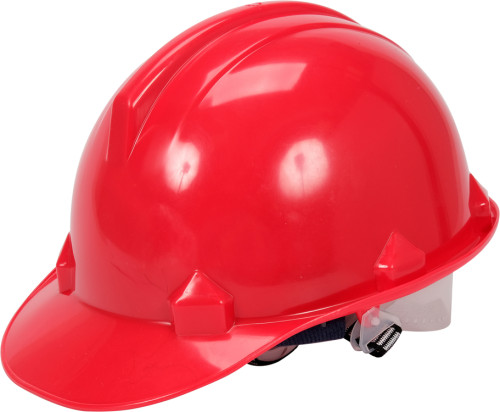 Каска для захисту голови VOREL червона з матеріалу HDPE