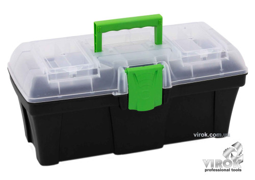 Ящик для інструментів з органайзером пластиковий Green box 15" TM VIROK 398 х 200 х 186 мм