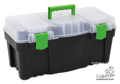 Ящик для інструментів з органайзером пластиковий Green box 25" TM VIROK 597 х 285 х 320 мм