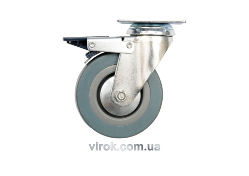 Колесо до візка гумове з обертовою опорою і гальмом VOREL Ø125 x 27 x 161 мм 50 кг