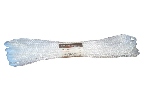 Мотузка господарська Тип 10 TM VIROK, 5мм Х 10 м, р/н=93кгс, поліпропіленова, з серцевиною, біла