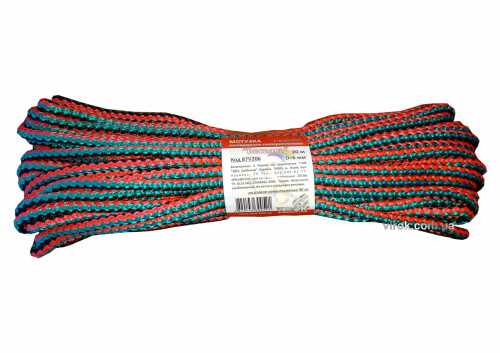 Мотузка господарська "Веселка" TM VIROK, 6мм Х 20 м, р/н=90кгс, поліпропіленова, з серцевиною