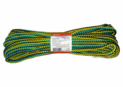 Мотузка господарська "Веселка" TM VIROK, 7мм Х 20 м, р/н=100кгс, поліпропіленова, з серцевиною
