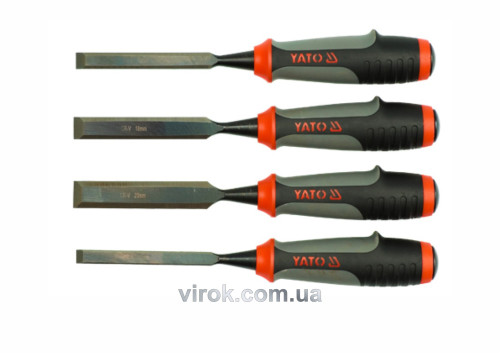 Набір стамесок YATO з полімерними ручками 10, 12, 16, 20 мм 4 шт