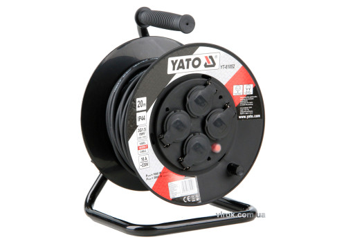 Подовжувач електричний на котушці YATO 20 м 1.5 мм² 4 гнізда 3-жильний