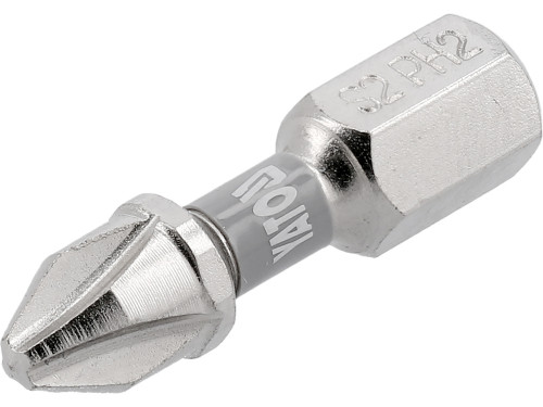 Насадка викруткова YATO; PH2 х 25мм. шпиндель 6-гран- 1/4", покрита нікелем, 2шт.[10]