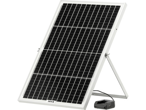 Зарядний пристрій сонячний і автомобільний 12-28 B YATO для акумуляторів Li-Ion 18 В, 2 А, USB-вихід
