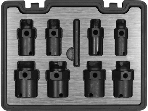 Набір для ремонту зовніш. і внутр. різьб YATO гвинтах М14/16/18/20/24/30х 1,5 мм; М27х 2,2мм, 9 шт