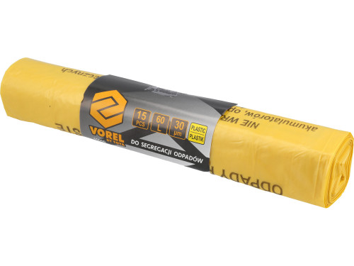 Торбинки для пластмасових відходів VOREL, 60 л. 15 шт