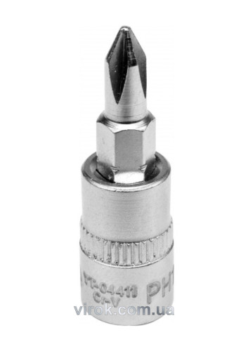 Головка торцева з насадкою викрутковою PHILLIPS YATO 1/4" PH1 x 37 мм