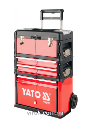 Валіза-візок для інструментів на колесах YATO з 4 секціями