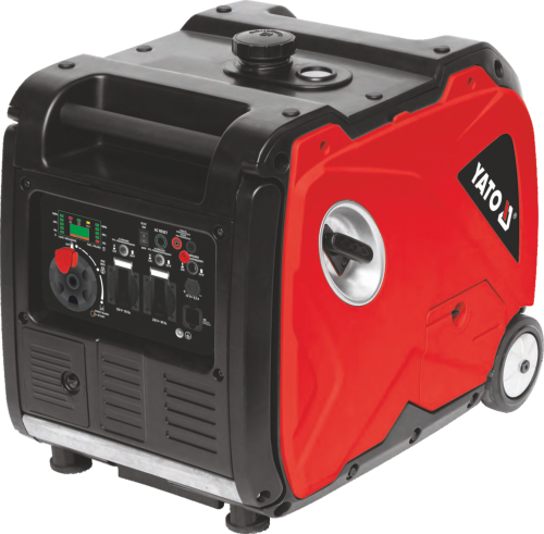 Генератор струму бензиновий інверторний YATO: P= 3.8 кВт, U= 230 В (AC) і 12 В 8,3А (DC), бак- 8.5 л