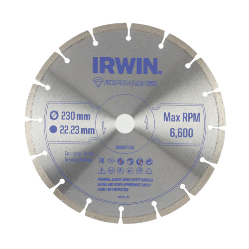 Диск відрізний алмазний сегментний IRWIN IW80871060x22.2 мм 
