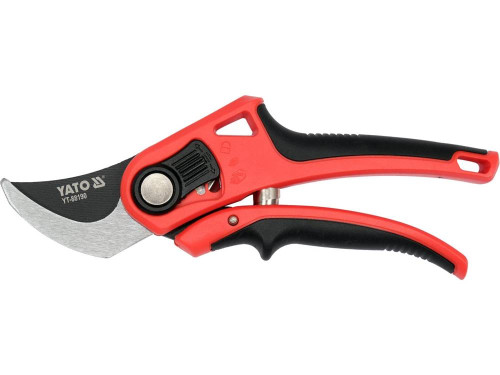 Сікатор з округленими лезами YATO: з регуляцією розводу лез до гілок Ø=12 і 20 мм, L= 208 мм [12/48]