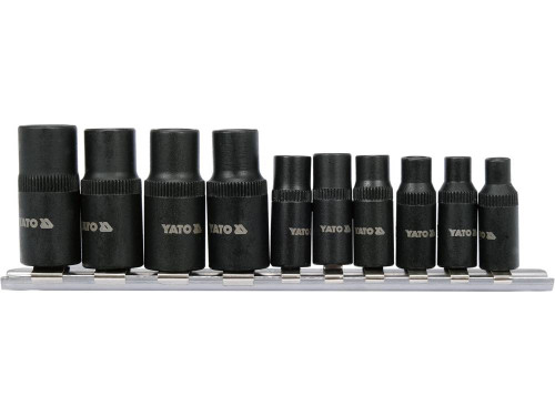 Різьбонарізні перехідники YATO; з квадратами 1/4" і 3/8", №1-8, 10 шт. [10]