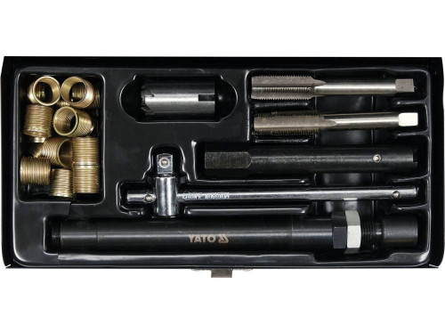 Засоби для ремонту "свічок" запалу YATO: мітчик під головку М14х 1,25 і 20 напрям. втулок, комп. 25е