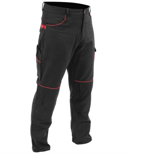 Штани робочі COMFY YATO розмір L/XL, чорно-червоні, 7 кишень, 100% бавовна 