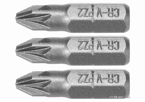 Насадка викруткова STHOR "Pozidriv" PZ2 x 25 мм HEX 1/4" Cr-V 3 шт