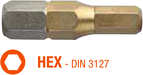Насадка викруткова титанова ISOTIN USH HEX 2.5 x 25 мм Torsion 10 шт