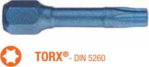 Насадка викруткова ударна BLUE SHOCK USH Torx T20 x TORSION 30 мм 25 шт