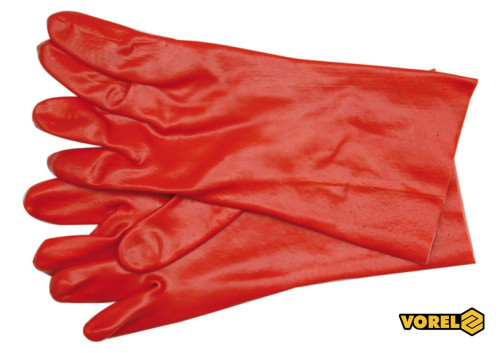 Рукавиці оливо-бензиностійкі червоні VOREL розмір 36 см