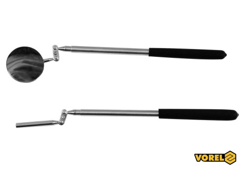 Дзеркало оглядове і магнітний тримач з телескопічними ручками VOREL Ø54 x 320-520/315-510 мм 2 шт