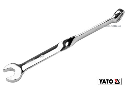 Ключ ріжково-накидний кручений 90° YATO 15 x 230 мм