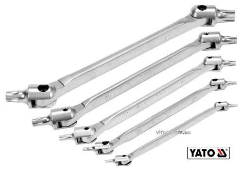 Набір ключів TORX двосторонніх на шарнірах YATO Т15-Т60 Cr-V 5 шт