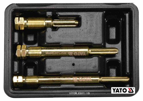 Набір для очистки гнізд свічок запалу YATO M10 x 1 мм M12 x 1.25 мм Cr-V 3 шт + кейс