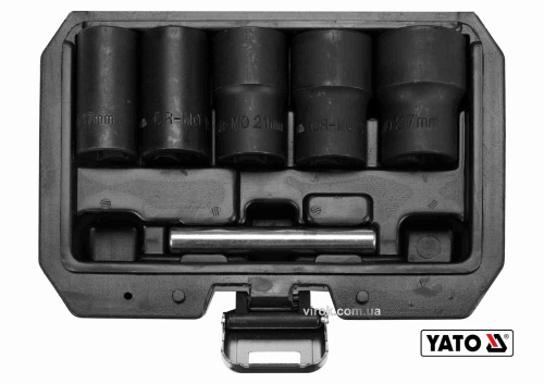 Набір екстракторів для видалення зломаних гвинтів і гайок YATO 1/2" 17-27 мм 6 шт