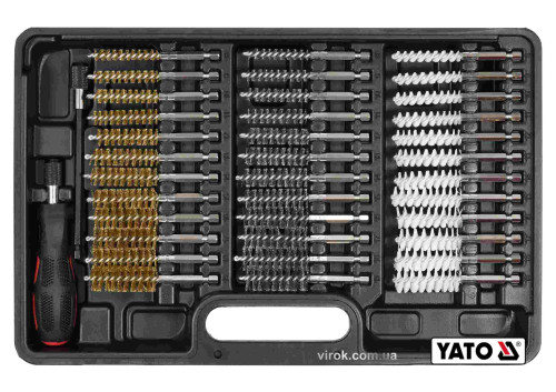 Набір щіток до свічних гнізд зі сталі латуні нейлону YATO 150 мм HEX- 1/4" 38 шт