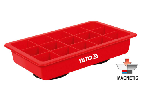 Органайзер пластиковий з магнітним дном YATO 190 х 120 х 34 мм 15 відділень - 33 х 33 мм