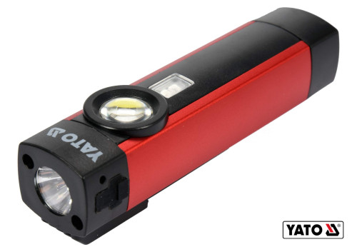 Ліхтар світлодіодний акумуляторний YATO Li-Ion 3.7 В 2 Агод 5 Вт 3 режими: УФ/200/300 лм