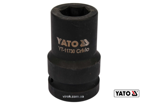 Головка торцева ударна шестигранна YATO 1" М24 x 80 мм Cr-Mo