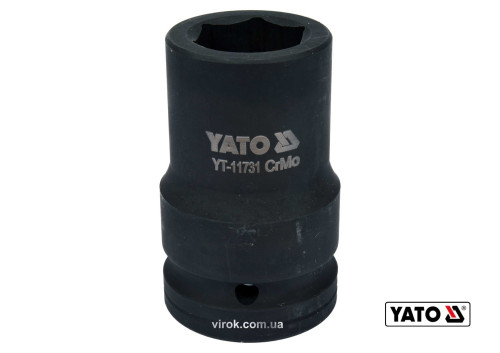 Головка торцева ударна шестигранна YATO 1" М27 x 80 мм Cr-Mo