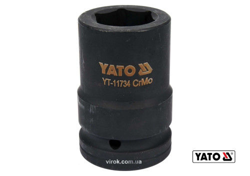 Головка торцева ударна шестигранна YATO 1" М30 x 80 мм Cr-Mo