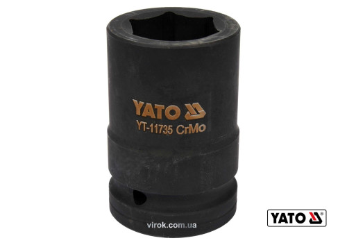 Головка торцева ударна шестигранна YATO 1" М32 x 80 мм Cr-Mo