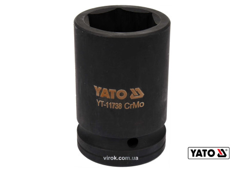 Головка торцева ударна шестигранна YATO 1" М36 x 80 мм Cr-Mo