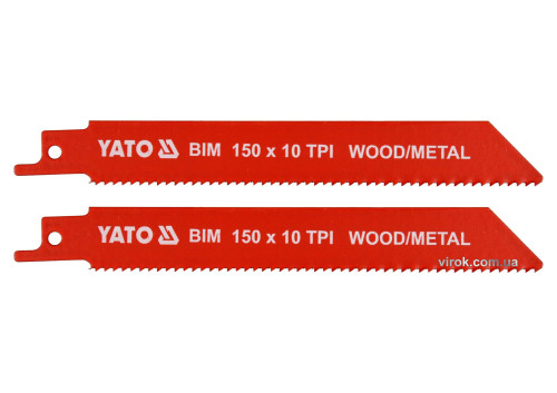 Полотна по дереву і металу бі-металеві до шаблевої пили YATO 150 x 1 мм 10 зубів/1" 2 шт