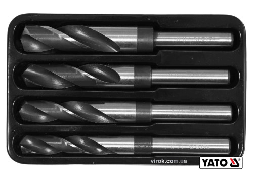 Набір свердл по металу YATO HSS 4241 Ø14-20 мм 75/150 мм до нержавіючої і конструкційної сталі 4 шт
