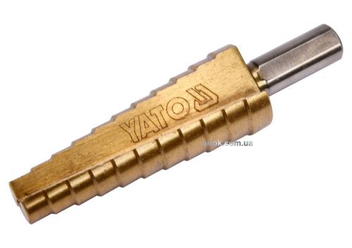 Свердло по металу конусне ступінчасте YATO HSS 4241 10-20 мм 75/52 мм