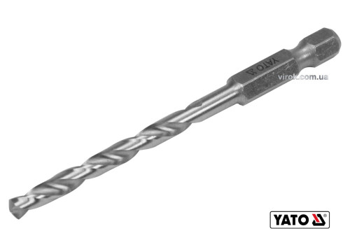 Свердло по металу YATO 4.5 x 80/47 мм HEX-1/4" HSS 6542 для нержавіючої конструктивної легованої сталі
