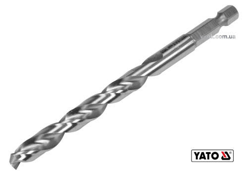 Свердло по металу YATO 8 x 117/75 мм HEX-1/4" HSS 6542 для нержавіючої конструктивної легованої сталі